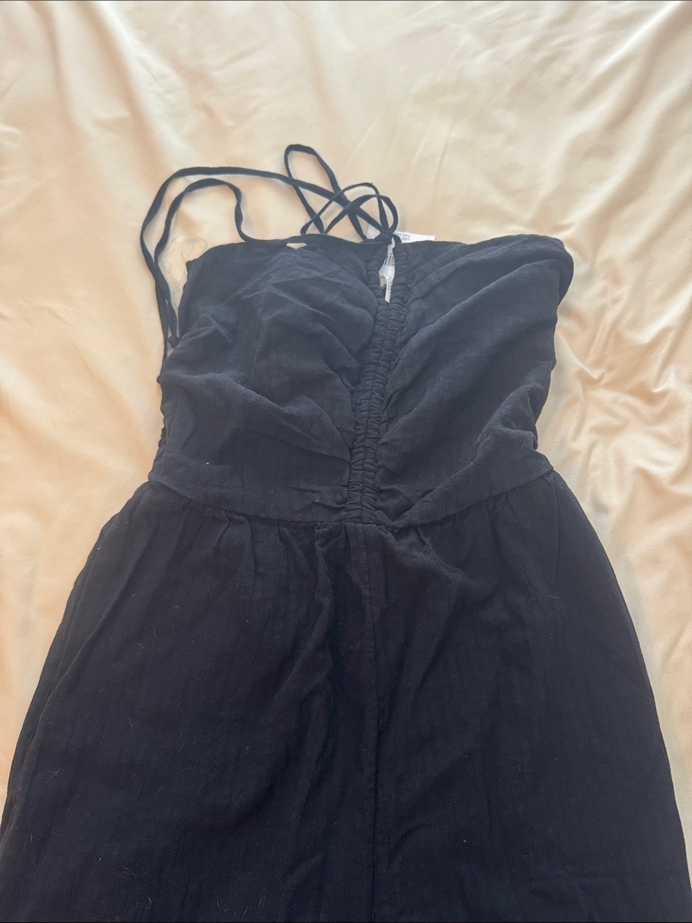 AEO Smocked Black Jumpsuit